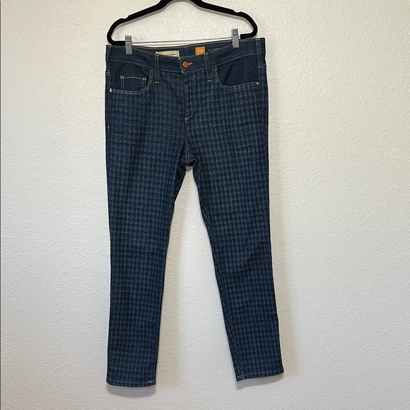 Anthropologie Pilcro and the Letterpress Houndstooth Print Blue Jeans 32 - Picture 1 of 8